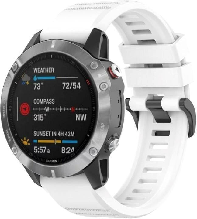INCOVER Universal Garmin 22mm QuickFit Riflet Rem af Silikone - Hvid