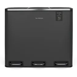 Les Collectors Treteimer N°990 Fassungsvermögen 54 L, 3 Fächer 18 L, Geräuschloser Deckelverschluss, Anthrazitgrau