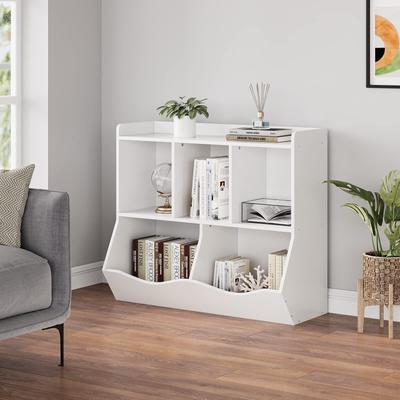 Garvee 5-Cubby Kids Toy Storage Organizer and Bookshelf,Anti-Tip Safety,Easy Assembly,Easy to Clean,Multi-Shelf Storage Rack