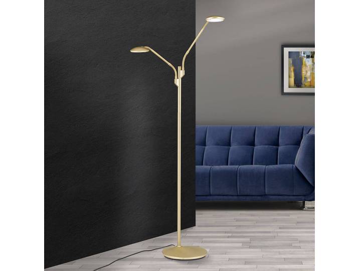 ORION LED Stehlampe Cobra, dimmbar, messing / gold, für Wohn- / Esszimmer, Metall, Modern