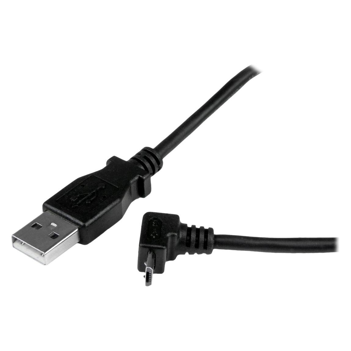 StarTech 1m USB 2.0 A auf Micro B Kabel aufwärtsgewinkelt - Schwarz - USB A / Micro B Datenkabel / Anschlu... (1 m, USB 2.0) (USBAUB1MU)