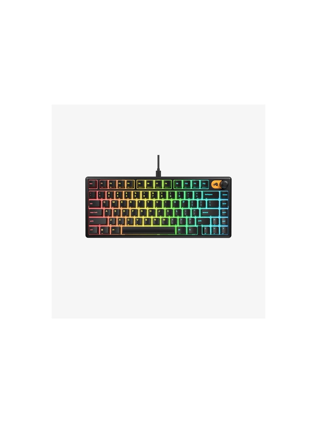 Glorious GMMK - keyboard - 75% - with knob - QWERTY - US English - black Input Device - Gaming Tastatur - 75% - Englisch (US) - Schwarz