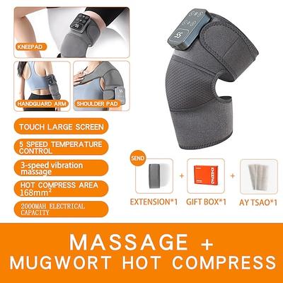 wiederaufladbares beheiztes und vibrierendes Kniemassagegerät, elektrisch, 5 Stufen, Knieheizkissen, Massage, Entspannung, Kniestütze