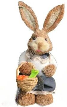 Uplifted Finds Handcrafted Easter Rabbit Decoration Bunny Figure Cattail Ornament c 1 Pc