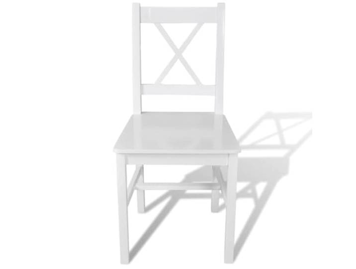 POUFGDR 6 Esszimmerstühle aus Holz, weiß, Kieferholz Massives Kiefernholz, ergonomische Sitzfläche, glatte Lackierung, 110 kg pro Sitz, pflegeleicht