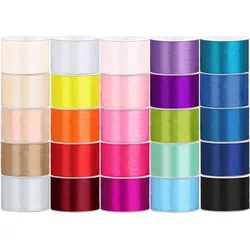 25 verschiedne Farben Satin Geschenkband 25m lang 50mm breit bunt