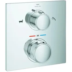 Grohe, Duscharmatur + Badewannenarmatur, Thermostat-Wannenbatterie ALLURE, chrom, mit 2-Wege-Umstellung