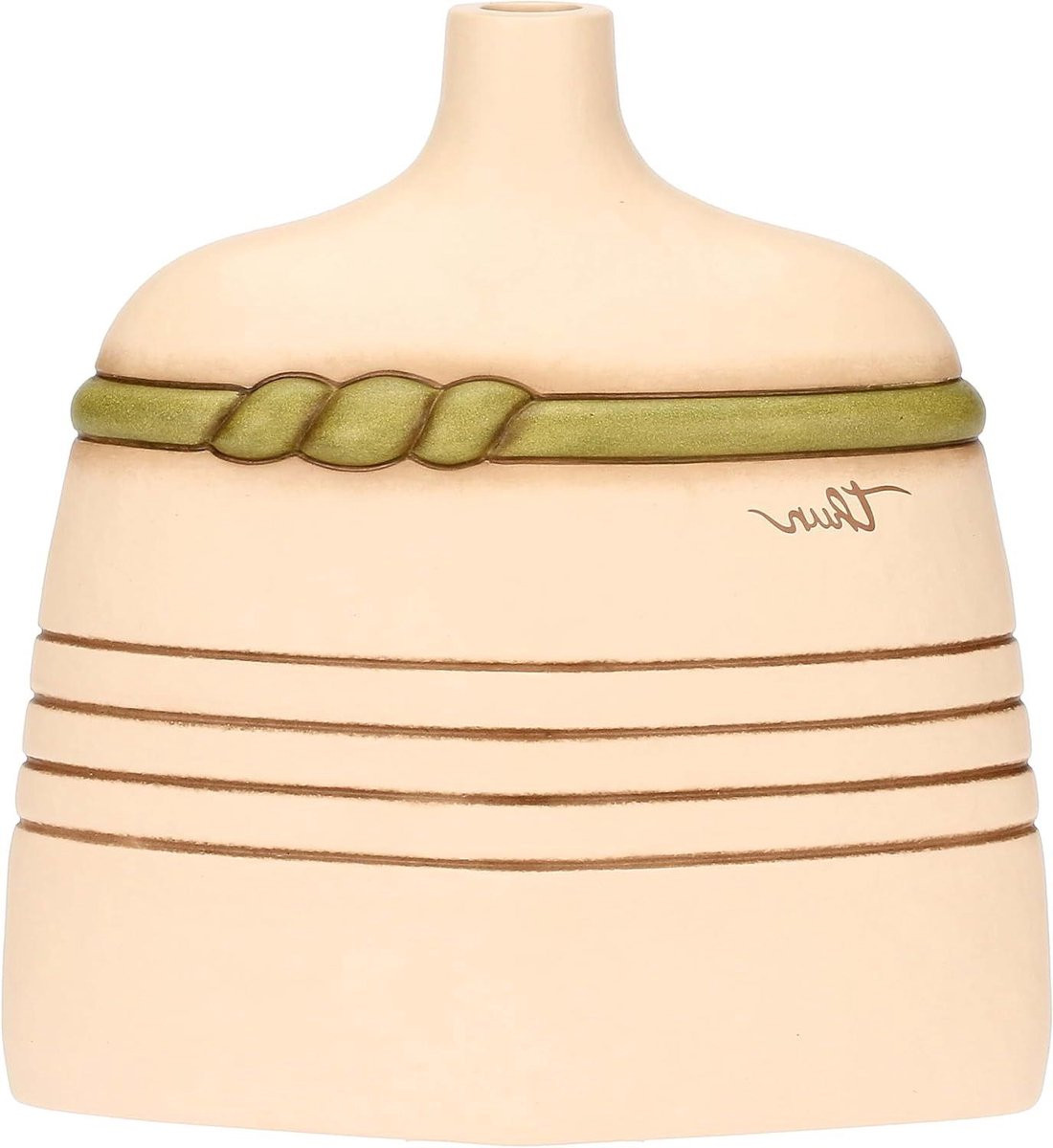 Decoratieve keramische vaas in beige stijl, Hoogte: 18 cm