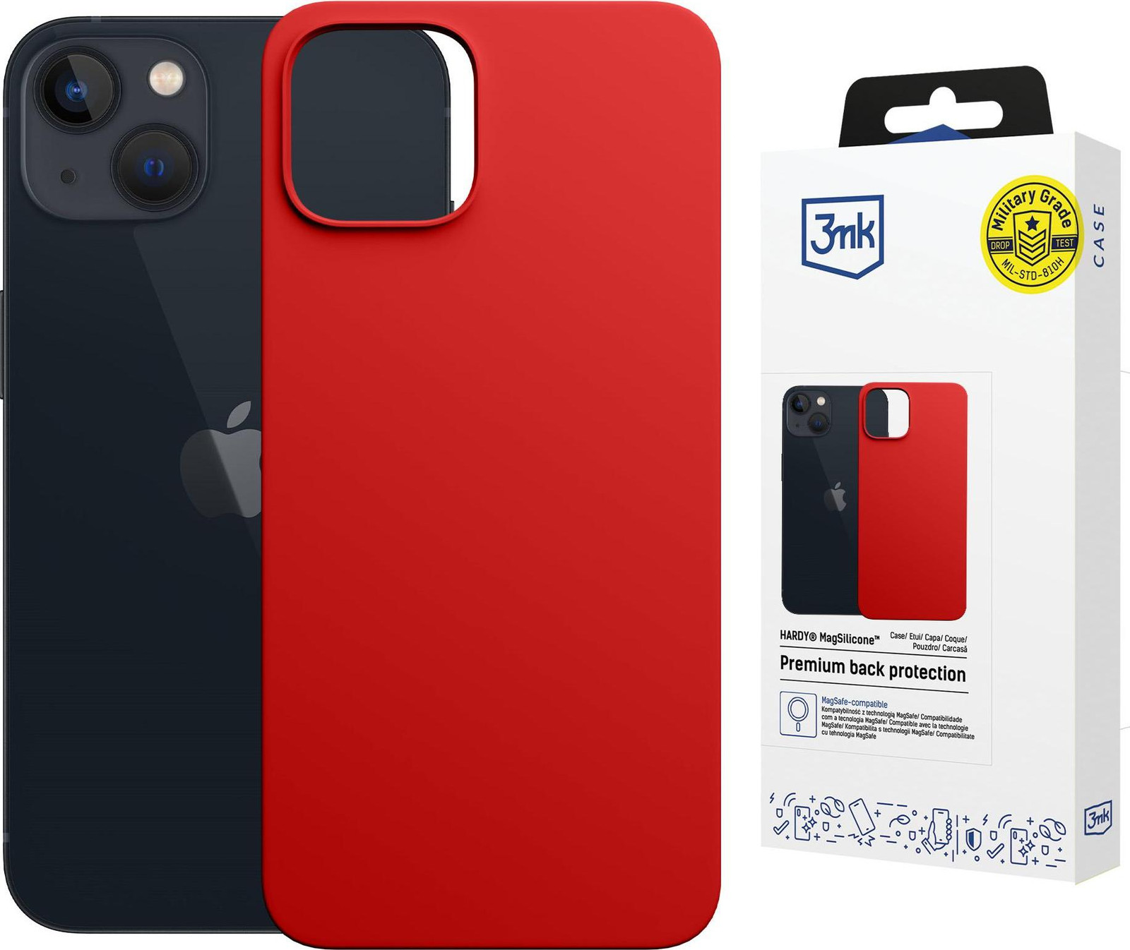 3MK Hardy MagSilicone hoes voor Apple iPhone 13 - Rood
