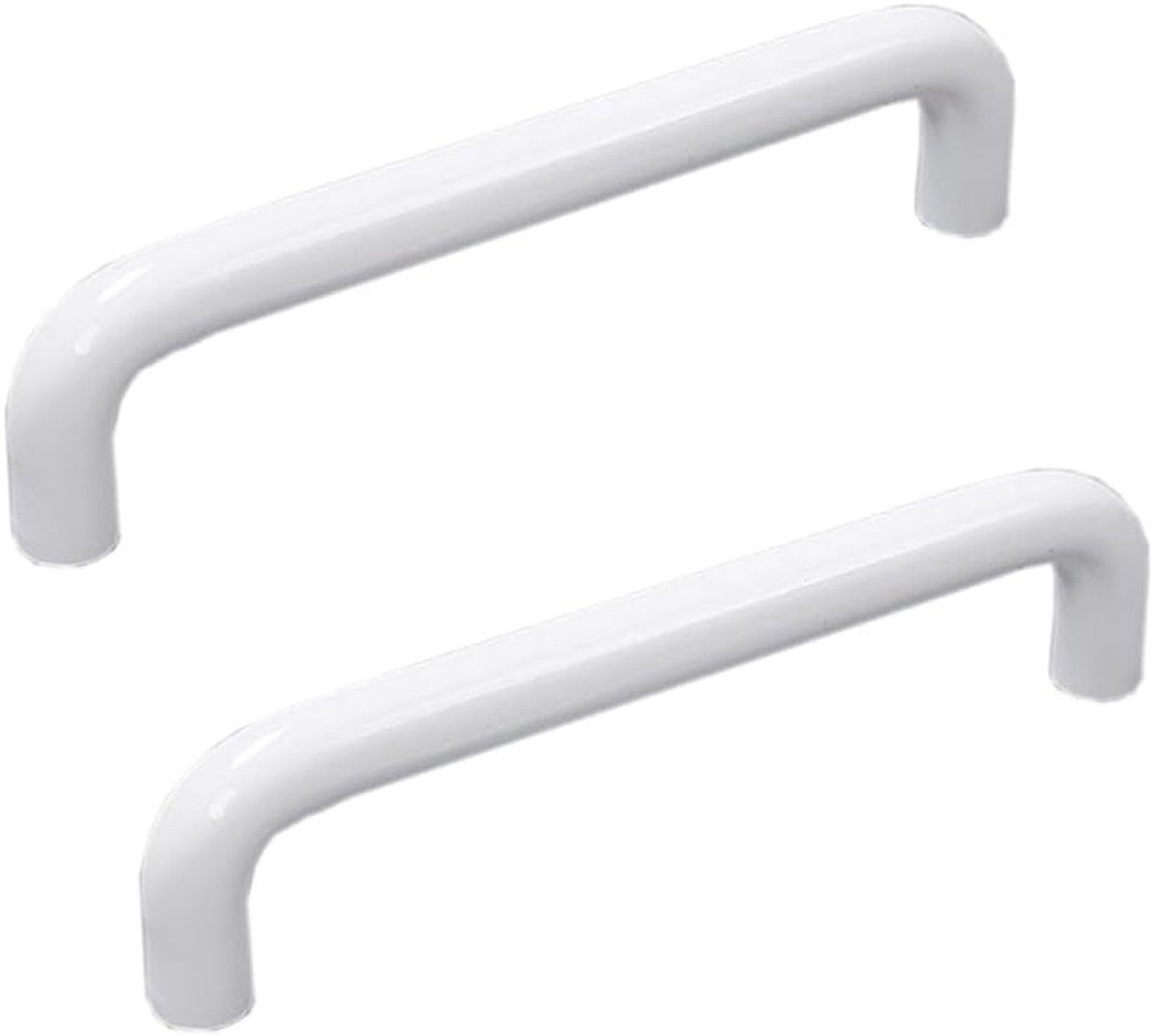 SnelShoppen Bracket Handles Set van 2 - Keuken Knoppen - Wit Aluminium - 10 mm Diameter