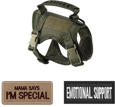 Uplift Picks Tactical Escape Proof Cat Harness Adjustable Military Style Vest For Outdoor Walking And Training green (vest)