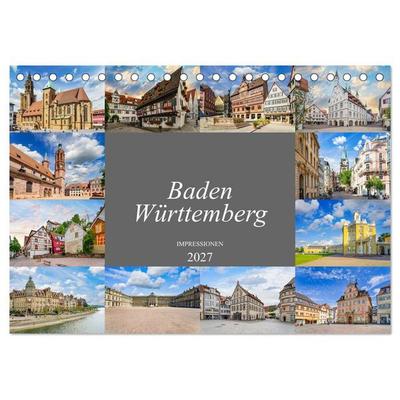 Baden-Württemberg Stadtansichten (Tischkalender 2027 DIN A5 quer), CALVENDO Monatskalender