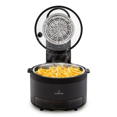 Klarstein Vendure Heißluftfritteuse mit Dampffunktion 1250W 5 Liter 6 Programme Schwarz