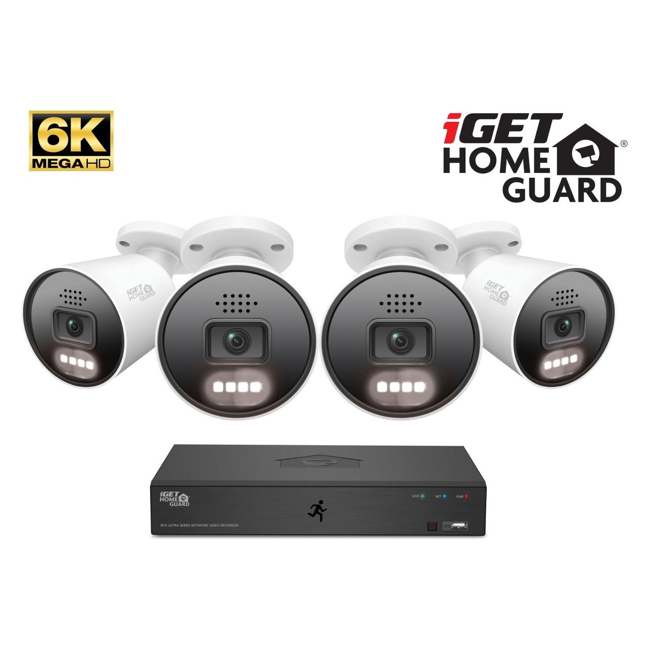 iGet HGNVK88604 - Kamerový MegaHD 6K PoE SMART set, 8CH NVR + 4xIP 6K kamera, zvuk, AI detekce (75020575)