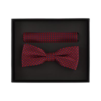 Fliege VENTI "VENTI Set aus Fliege und Einstecktuch gemustert", Herren, rot (mittelrot), 100% Seide, Fliegen