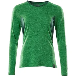 MASCOT Damen Langarmshirt Grasgrün meliert / Grün XL - 18091-810-33303-XLONE - Grasgrün meliert / Grün