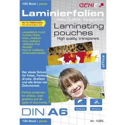 GENIE Laminierfolien DIN A6 80 Mikron 100 Stück
