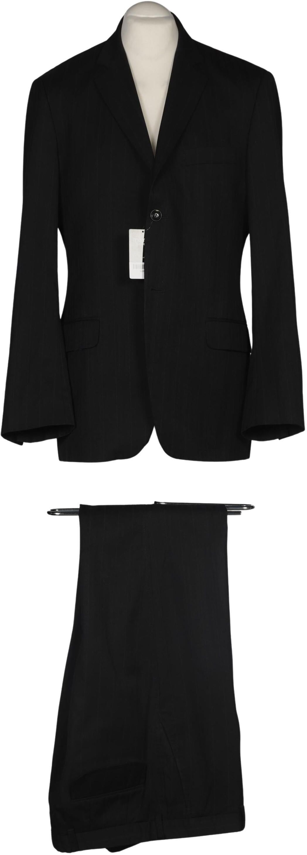 Bertoni Herren Anzug, Schwarz, Gr. L, Synthetik / Wolle - Second Hand