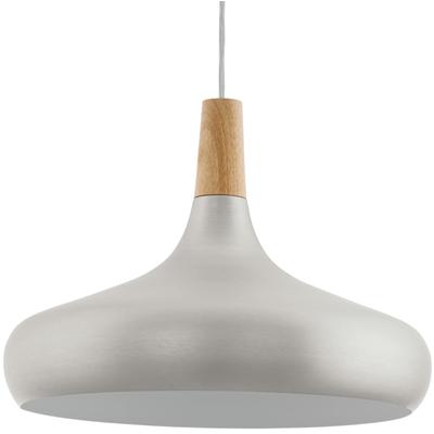 EGLO Hängeleuchte "SABINAR", braun (silberfarben, holz), 1, Ø 40cm H: 110, 1 Stk., Leuchten, Pendellampe, H110 x Ø40 cm, 1X40W exkl., Hängeleuchte
