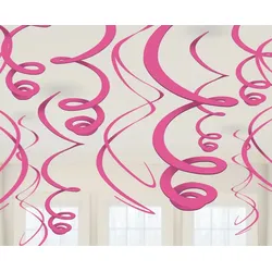 12 Deko Spiralen pink