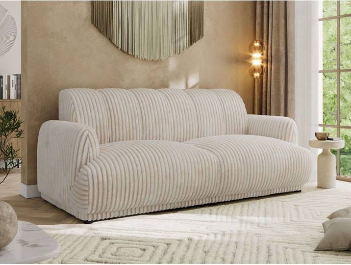 MKS MÖBEL Sofa GERRA, Polstersofa 3-Sitzer, feststehend, HR-Schaum Rückenlehne, Wellenfedern, modernes Design