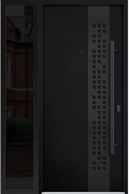 VDOMDOORS Deux 6078 Black Enamel Steel Exterior Door