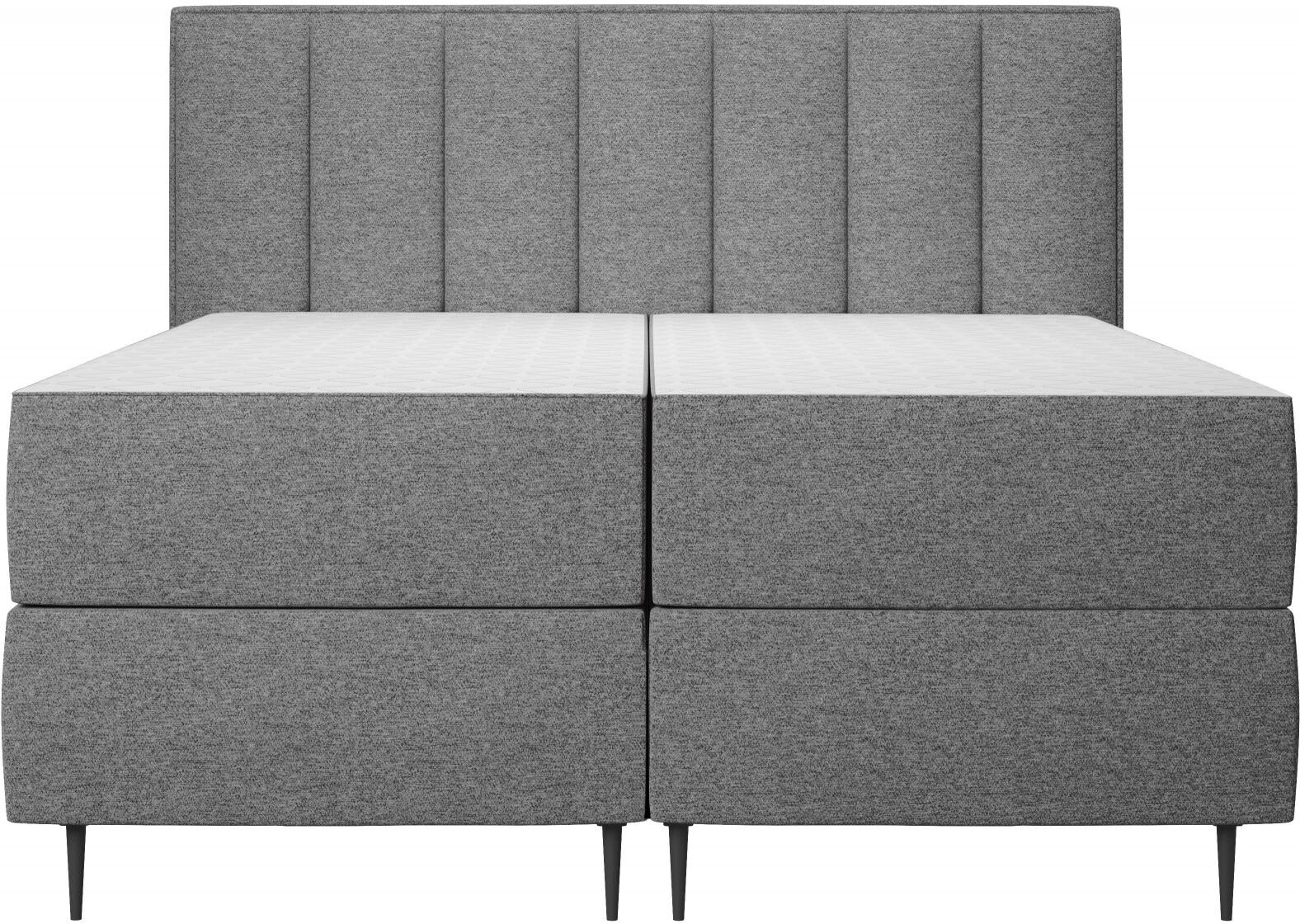 Home affaire "Rita inkl. Bettkasten, erhältlich in den Breiten 160cm und 180cm" mit Taschen-Federkernmatratze, Komfortliegehöhe von 61cm grau Microfaser Holzwerkstoff Massivholz, Liegefläche B/L: 180cm x 200cm Betthöhe: 61cm, kein Härtegrad, Taschen-Feder