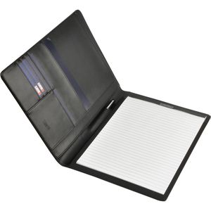 DESQ Schreibmappe 3692 Business Classy, schwarz, Echt Leder, inklusive Scheibblock, A4