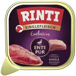 Rinti Singlefleisch Excusiv Schale 150g Hundenassfutter 5 x 150 Gramm Ente PUR