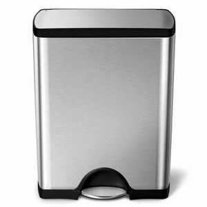 Simplehuman Mülleimer CW1816, silber, aus Edelstahl, 50 Liter
