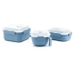 LocknLock 3tlg. Mikrowellen Kochgeschirr geeignet bis 140°C 1,0L, 1,1L und 2,4L
