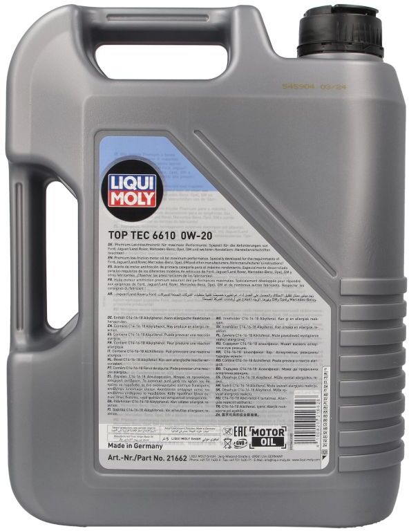 Motoröl LIQUI MOLY 21662 TopTec 6610 0W20 5L