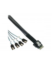 InLine Internes SAS-Kabel SAS 12Gbit/s 4i Slim S Verriegelung bis SATA S 50 cm Schwarz (27646A)