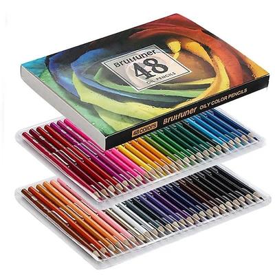 48/72/120/180-teiliges Brutfuner-Ölstift-Set – lebendige Farben zum Zeichnen und Ausmalen auf Holz, Papier für Schulen, Lehrer, Schüler, Kinder zum Skizzieren, Kritzeln, Ausmalen, Malen