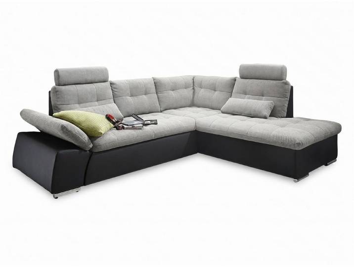 Xlmoebel Ecksofa Luxuriöses graues L-förmiges Ecksofa Design-Stoffsofa Wohnzimmermöbel, 1 Teile, Ecksofa mit verstellbaren Rückenlehnen