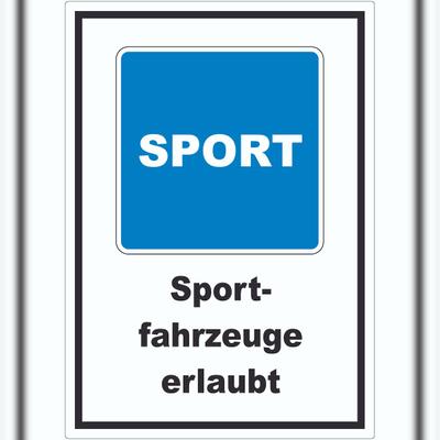 HB-Druck Sportfahrzeuge erlaubt Sportboote Symbol und Text Aufkleber A6 (105x148mm)