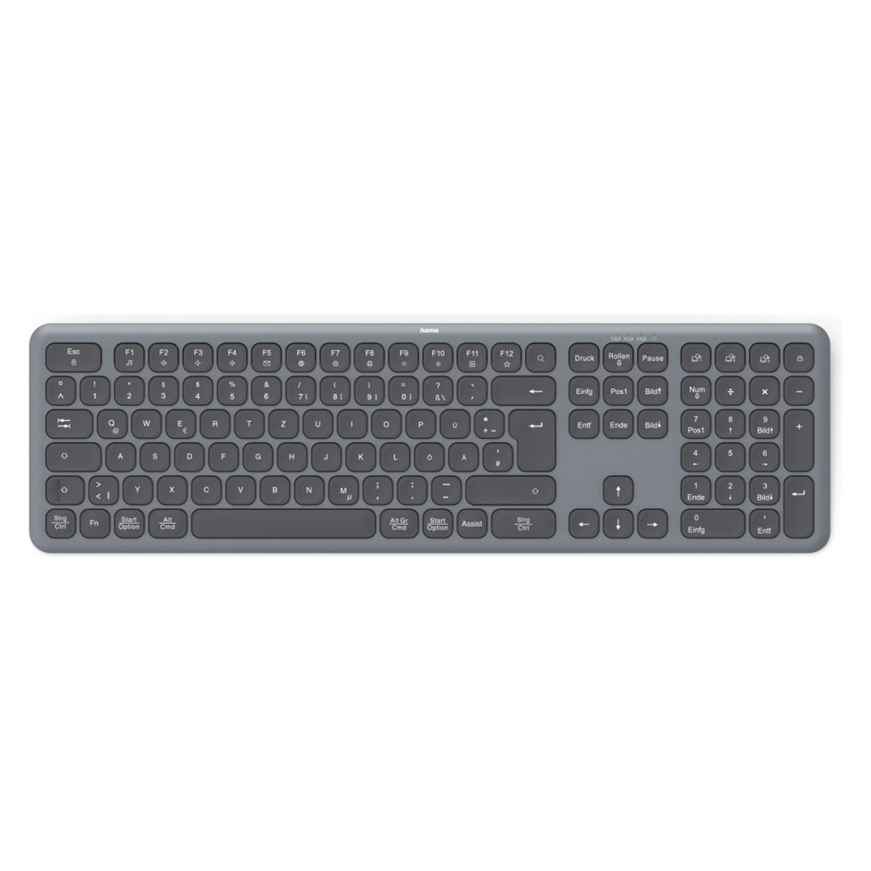 Hama Multi-Device-Tastatur WK-550 kabellos Funk u. Bluetooth SW QWERTZ (DE, Kabellos) (00173063)