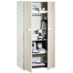 Baby Price, Kinderkleiderschrank, BABYPRICE Kleiderschrank Baby Room Smile Buche Esche 2 Türen