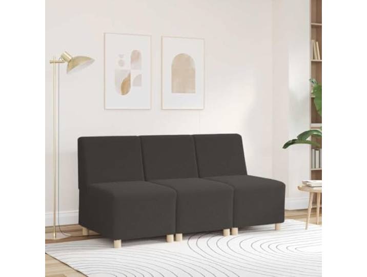 KTHLBRH Unita Modulares Sofa ohne Armlehnen, Dunkelgrau Stoff aus Wollimitat, Struktur aus Sperrholz, Schaumstoff, 55 x 74 x 82 cm