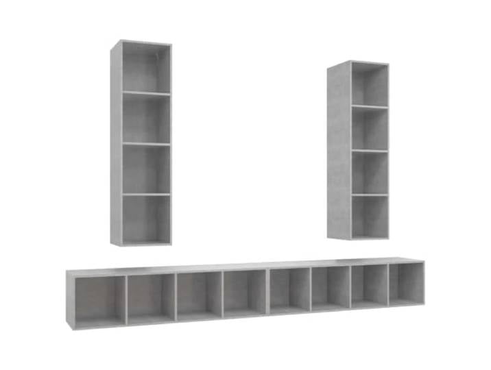 Helloshop26 TV-Möbel Wand mit Stauraum, praktisches Design, 37 x 37 x 142,5 cm, Holz, Betongrau, 4 Stück 02_0055123