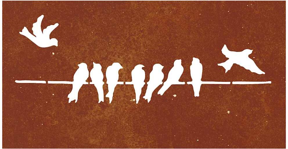 vidaXL Décoration murale jardin 105x55 cm acier corten design d'oiseau