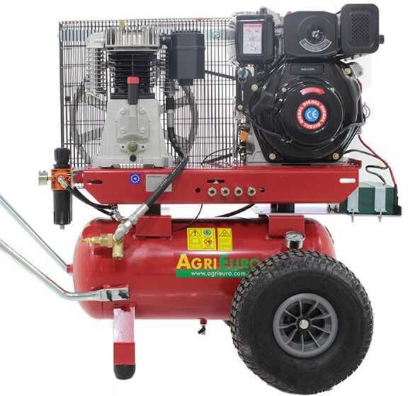 AgriEuro TOP-LINE Premium Line GVD 50/700 AE Kolbenkompressor mit Diesel Motor - elektrischer Antrieb