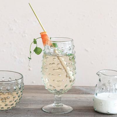 Storied Home "Hobnail Stemmed Drinking Glasses - 3.0""L x 3.0""W x 6.5""H"