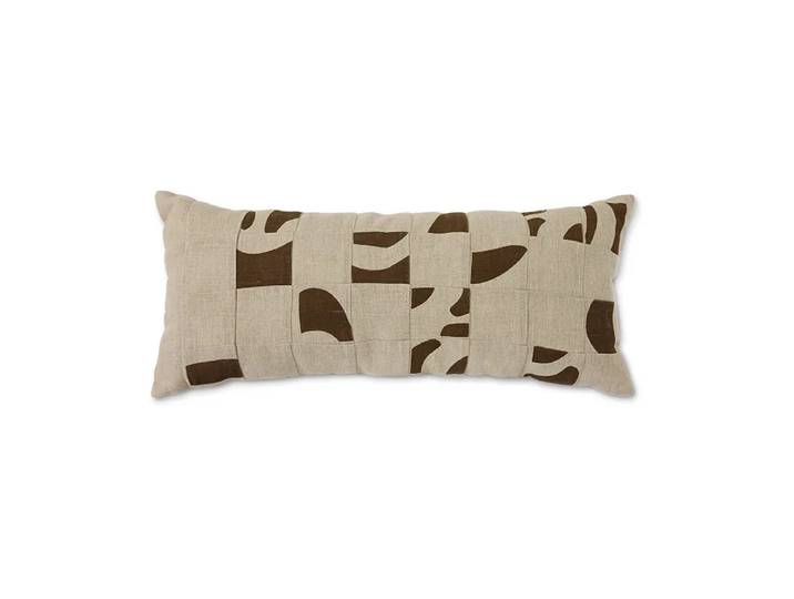 HKliving Coussin Natural patched 30x70 cm Beige