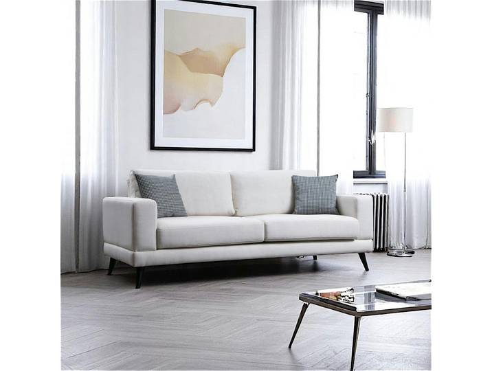 Canapé contemporain droit VENCE - Beige (3 places)