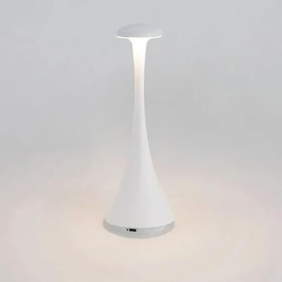 Uplift Picks Rechargeable Mushroom Touch Table Lamp With Wireless USB C Ambient Lighting white changeable