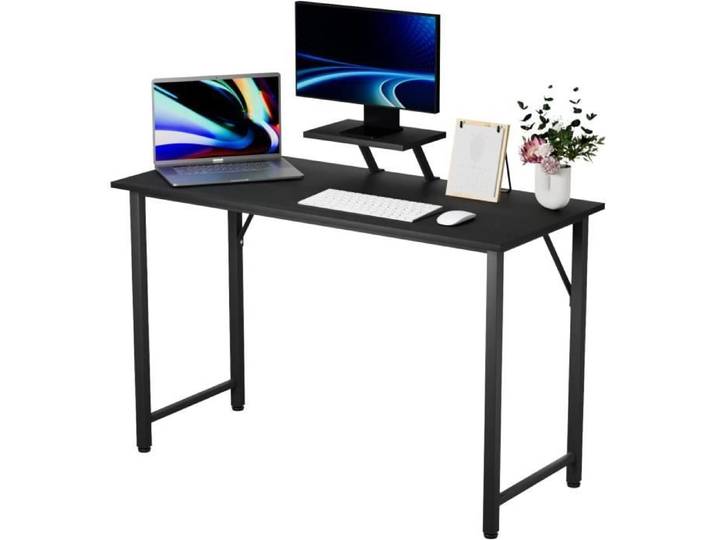 Bureau Gamer - Table de jeu avec Support d'écran étagère Noir 100x50x75cm