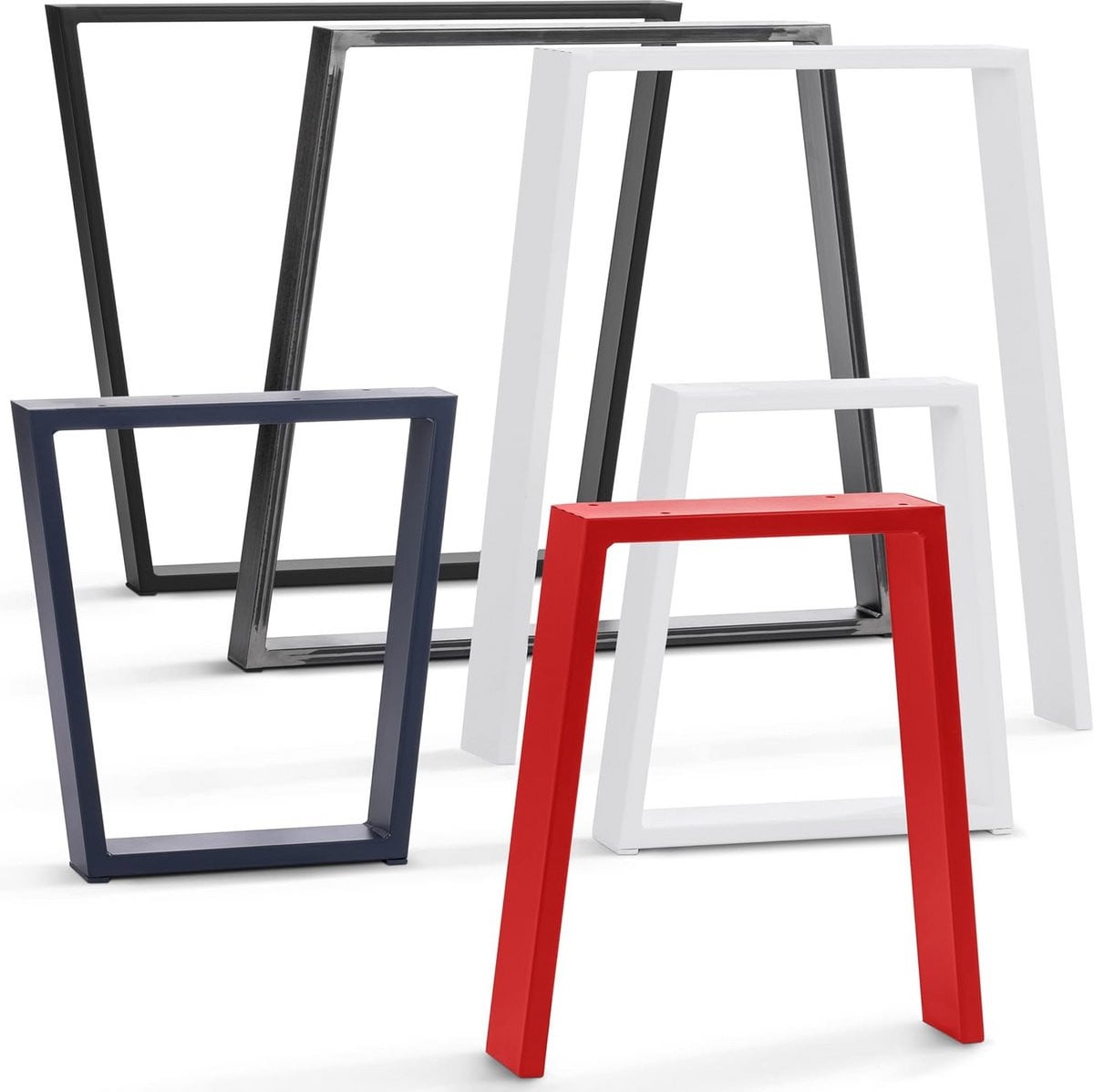 Set van 1 witte trapezium tafelpoten voor uw tafel of bureau