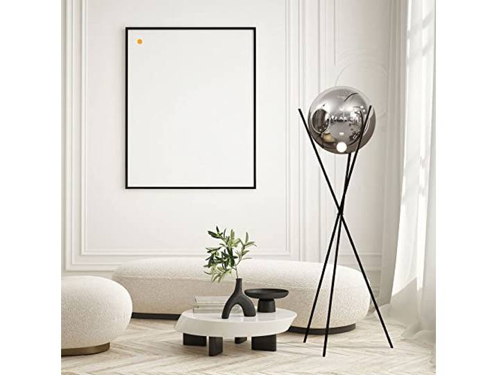 s.luce Orb Tripod Glaskugel Stehlampe Dreibein Wohnzimmerlampe Dimmbar, Glasfarbe Rauch Verlauf, Dreibein Schwarz