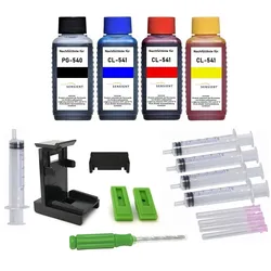 Nachfüllset für Canon Tintenpatronen PG-540 (XL) + CL-541 (XL) - 4 x 100 ml Sensient Tinte + Zubehör